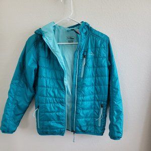 L.L. Bean Girls Packaway Hooded Puffer Jacket Size 10-12